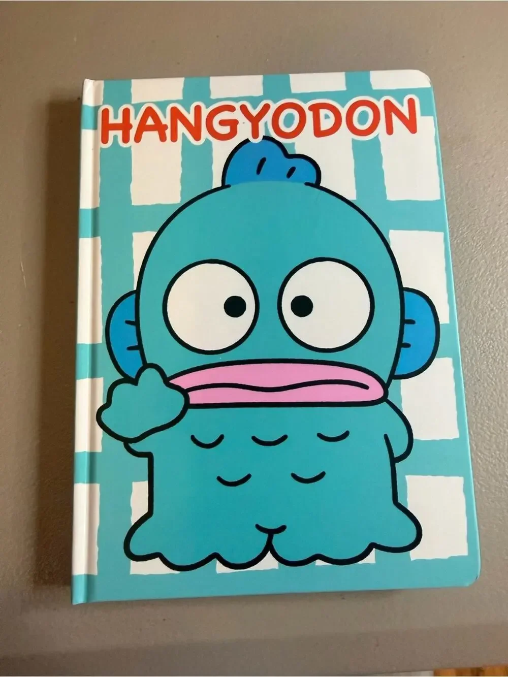 HGJ-371 Hangyodon Hardcover Notebook - Aqua Blue with Pink Accent